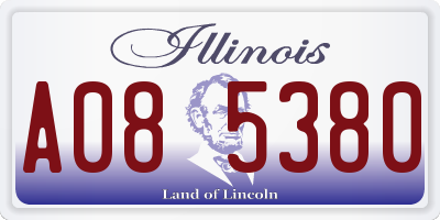 IL license plate A085380