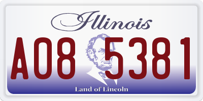 IL license plate A085381