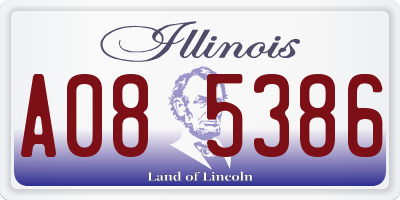 IL license plate A085386