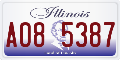 IL license plate A085387