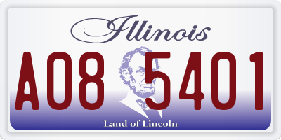 IL license plate A085401