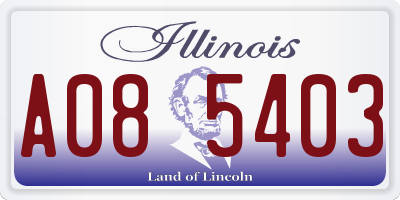 IL license plate A085403