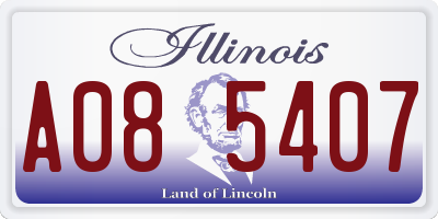 IL license plate A085407