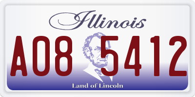 IL license plate A085412