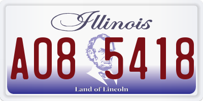 IL license plate A085418
