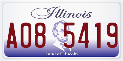 IL license plate A085419