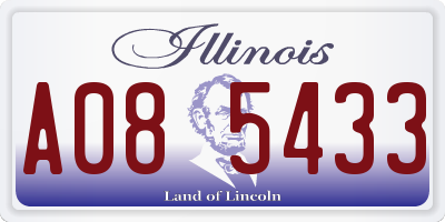 IL license plate A085433