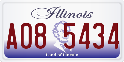 IL license plate A085434