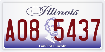 IL license plate A085437