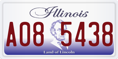 IL license plate A085438