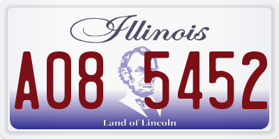 IL license plate A085452