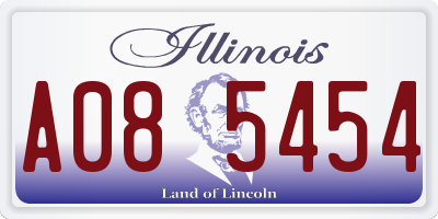 IL license plate A085454