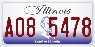 IL license plate A085478