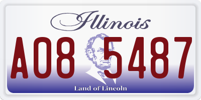 IL license plate A085487