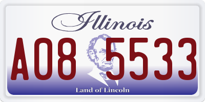 IL license plate A085533