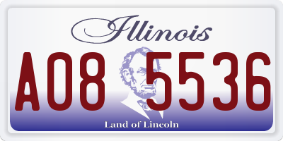 IL license plate A085536