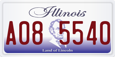 IL license plate A085540