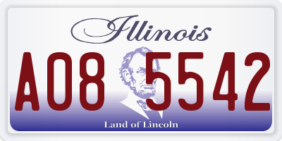 IL license plate A085542