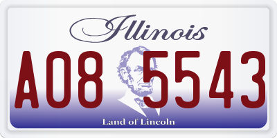 IL license plate A085543
