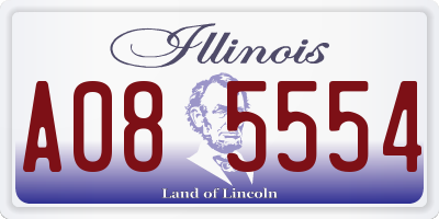 IL license plate A085554