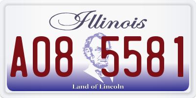 IL license plate A085581