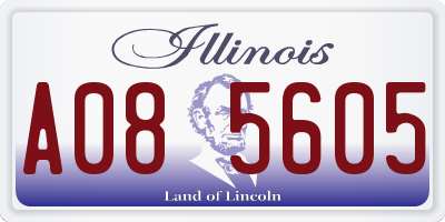 IL license plate A085605