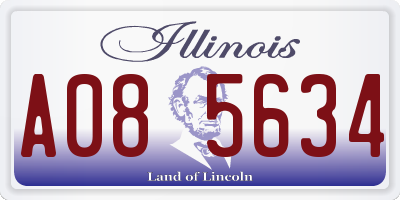 IL license plate A085634