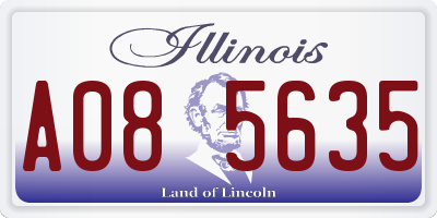IL license plate A085635