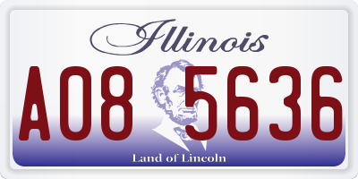 IL license plate A085636