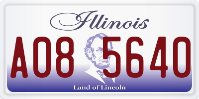 IL license plate A085640