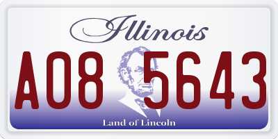 IL license plate A085643