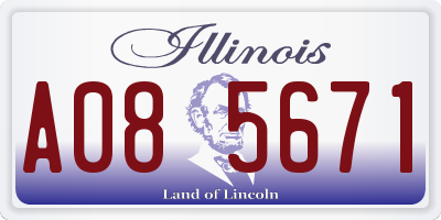 IL license plate A085671