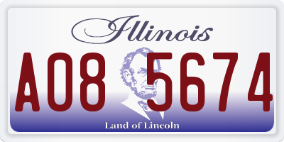 IL license plate A085674