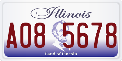 IL license plate A085678