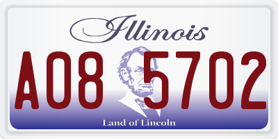 IL license plate A085702