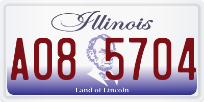 IL license plate A085704