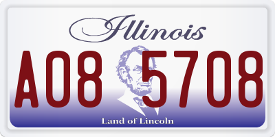IL license plate A085708