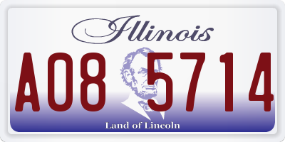 IL license plate A085714