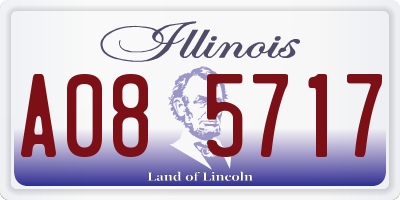 IL license plate A085717