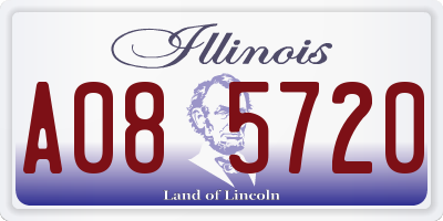IL license plate A085720