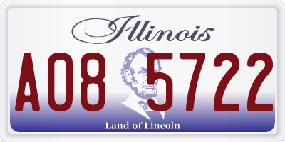 IL license plate A085722