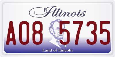 IL license plate A085735