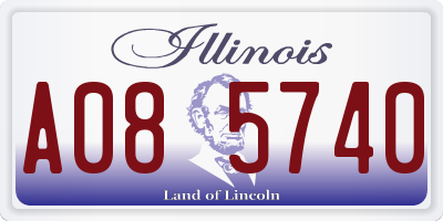 IL license plate A085740