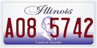 IL license plate A085742