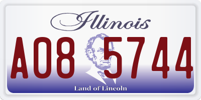 IL license plate A085744