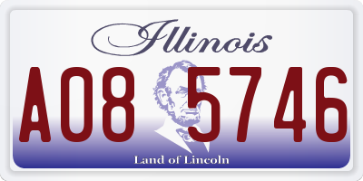 IL license plate A085746