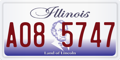 IL license plate A085747