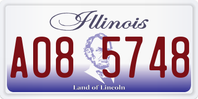 IL license plate A085748