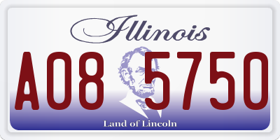 IL license plate A085750