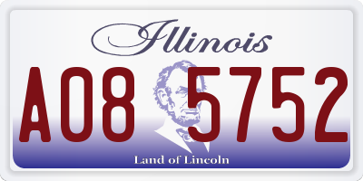 IL license plate A085752
